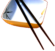 Chinesische Schale mit Stäbchen